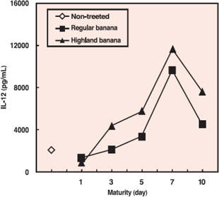 追熟で高まるバナナのＩＬ-12増強効果